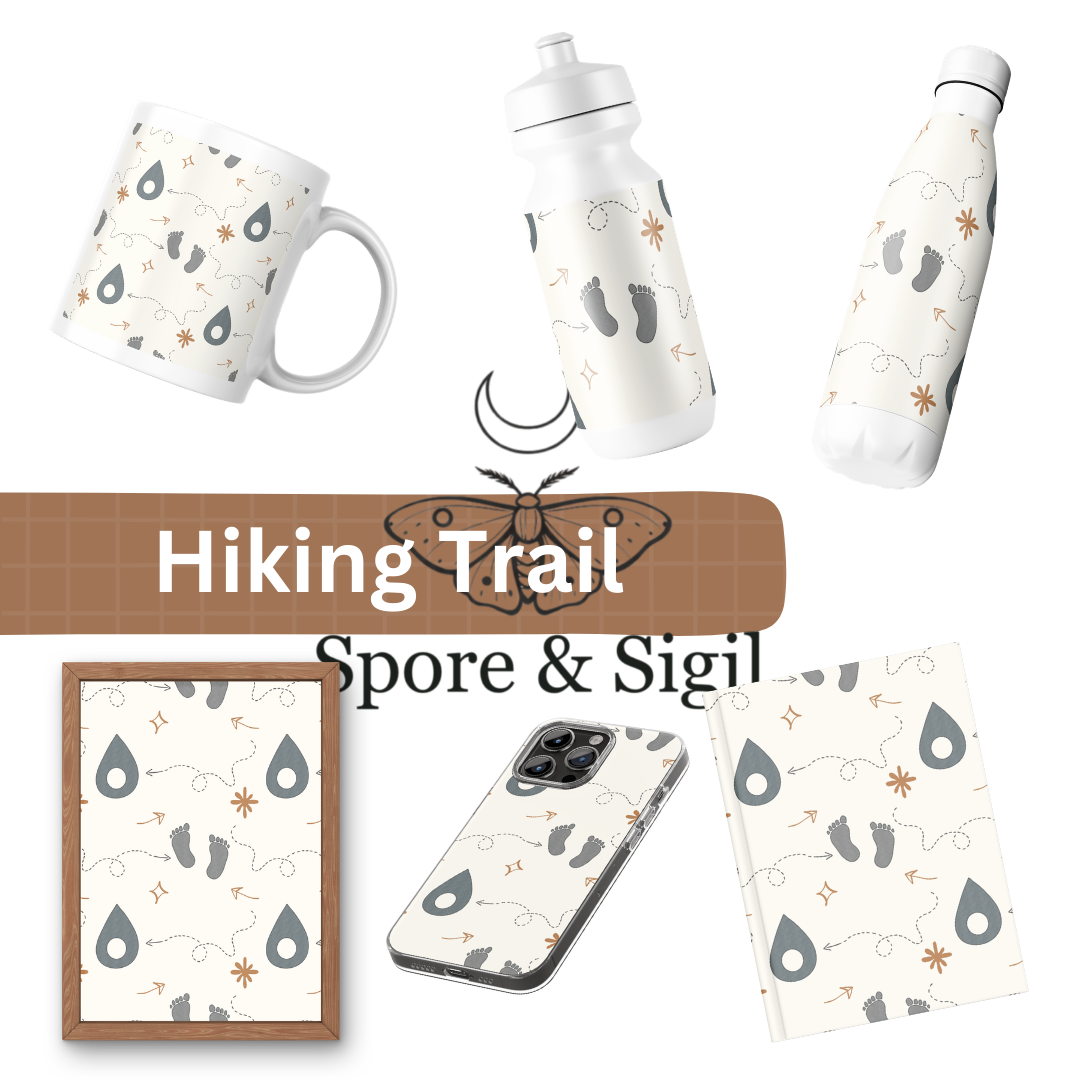 Wander Trail Seamless Pattern – Footprints, Arrows & Journey Icons PNG - Image 2