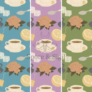 Tea Time Collection – 3 Color Seamless Pattern Bundle