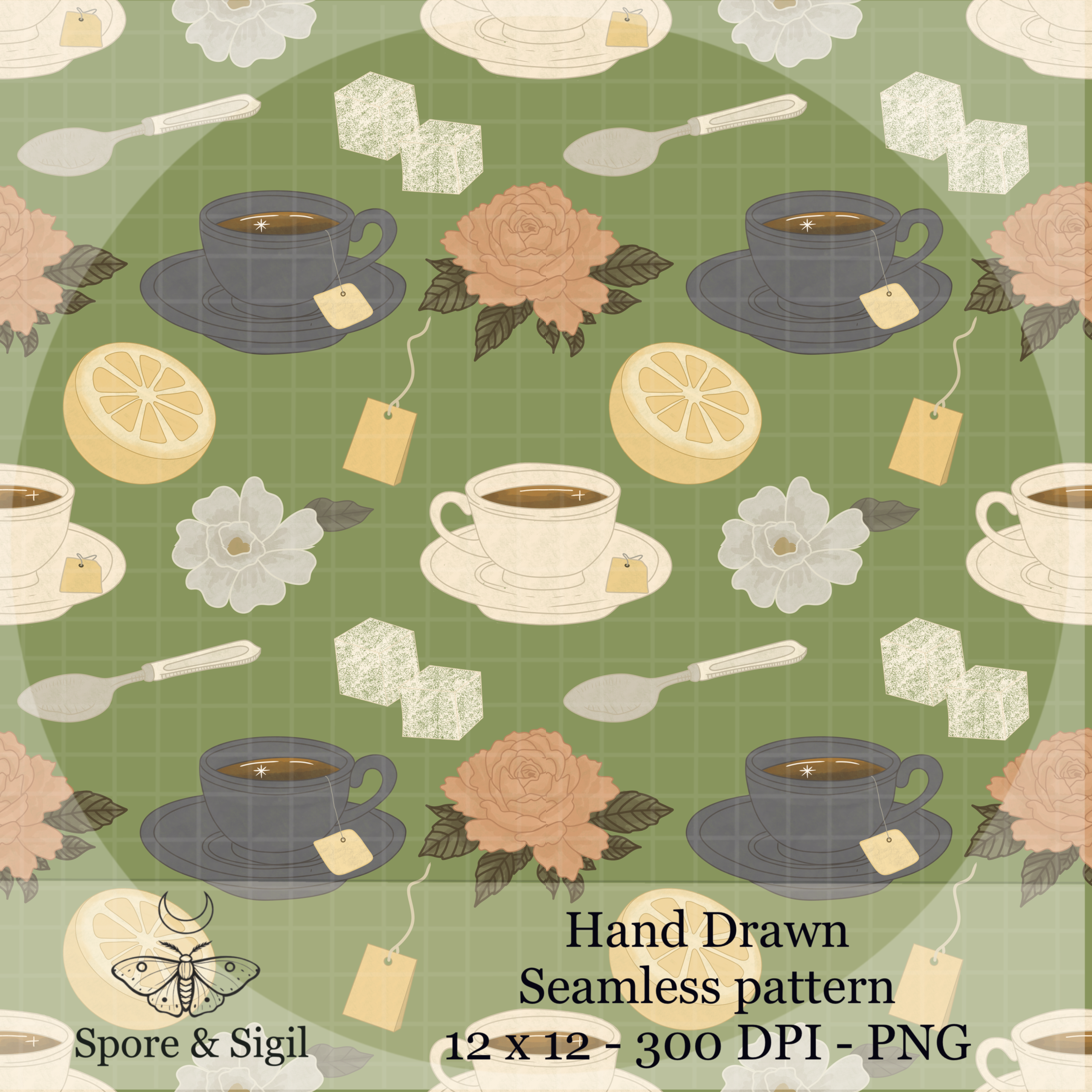 Tea Time Collection – 3 Color Seamless Pattern Bundle - Image 6