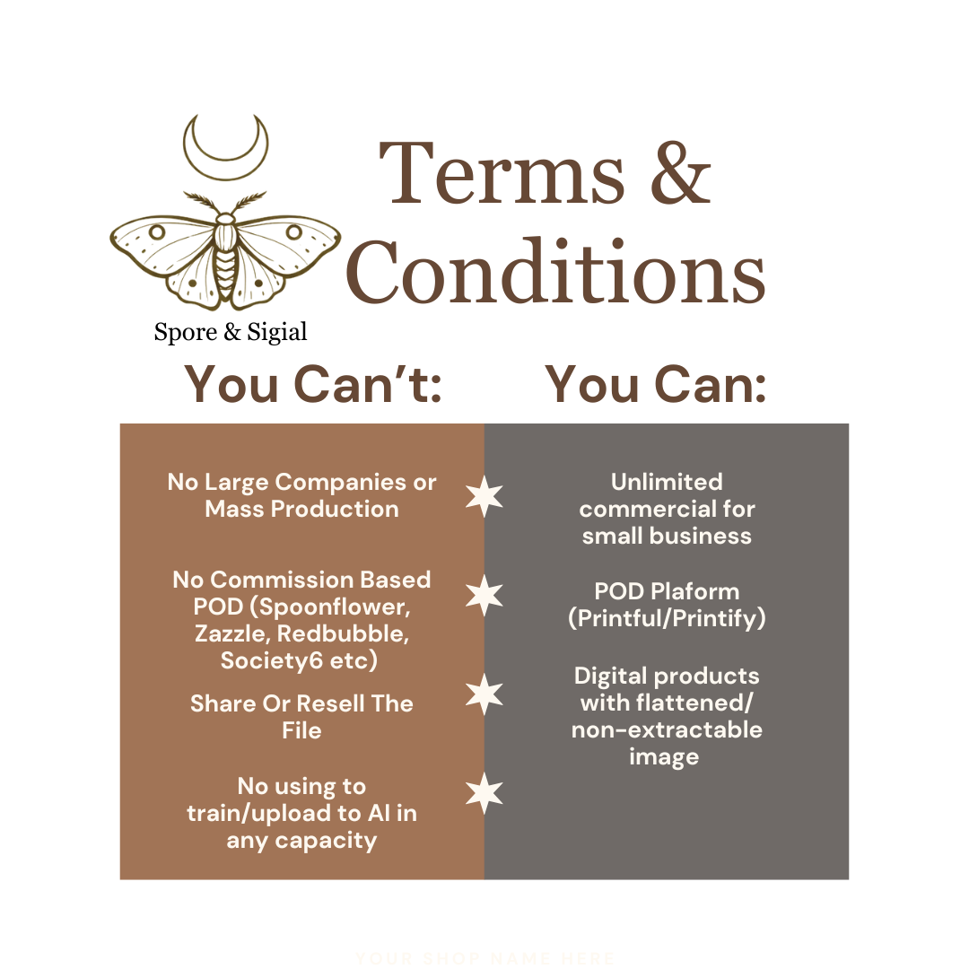 Dark Rose & Moth Seamless Pattern - Image 3