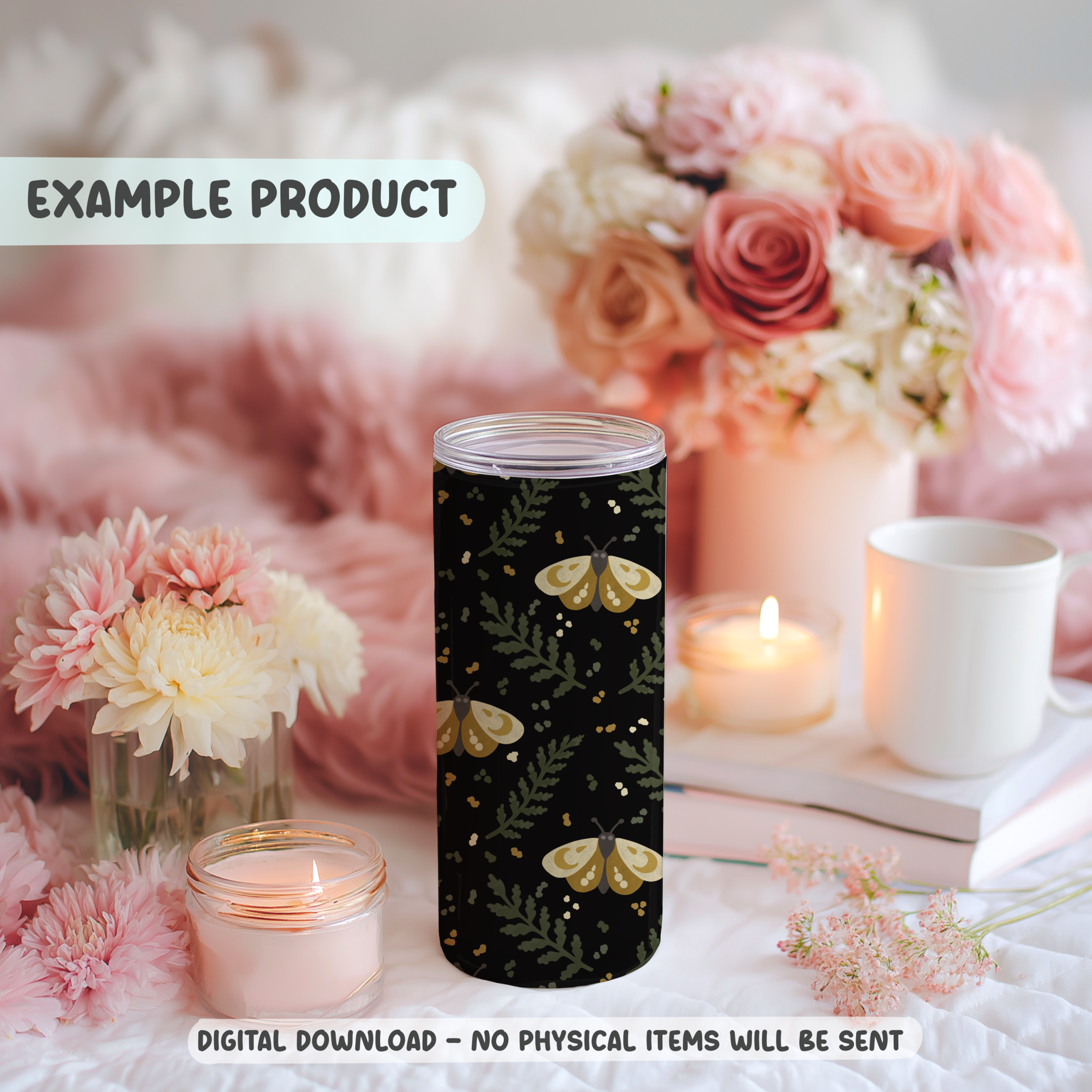 Dark Moth & Fern Seamless Pattern - Image 7