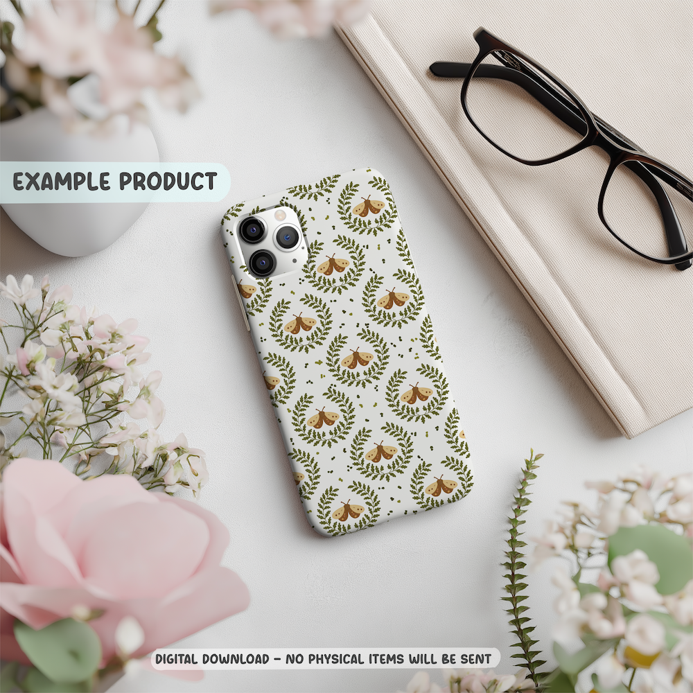 Moth Wreath Seamless Pattern - Image 6