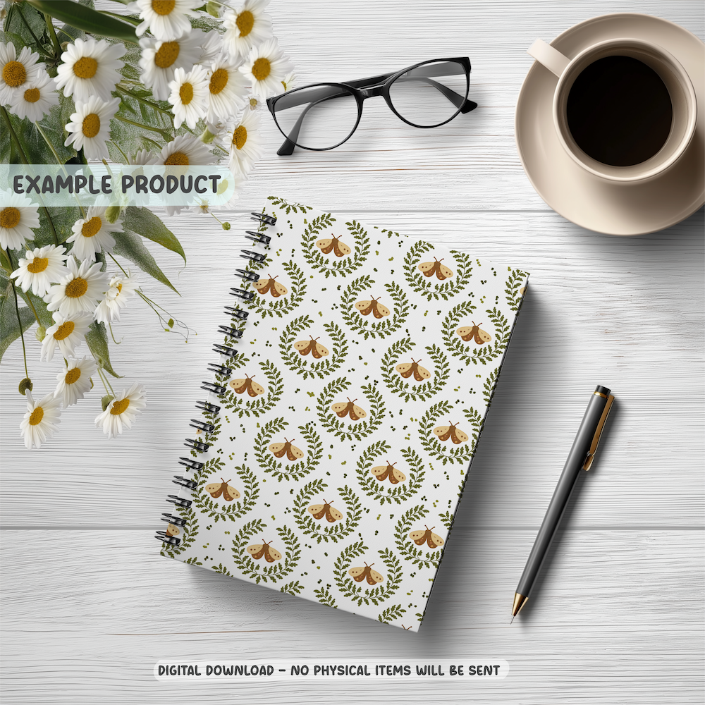 Moth Wreath Seamless Pattern - Image 5